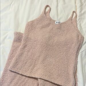 Knit Women's Pink Tank Top and Joggers Set